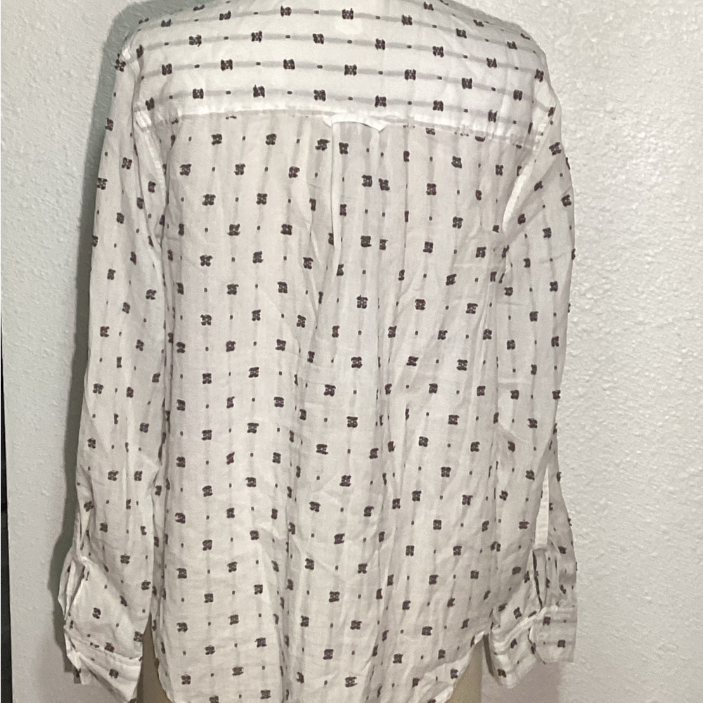 Anthropologie Maeve clip dot button up blouse size 14 - Picture 6 of 11